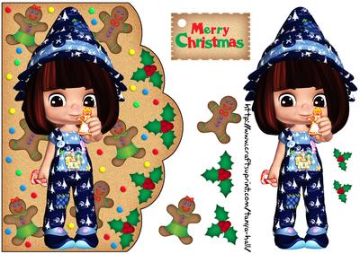 Cute Little Girl Christmas Quick Card Front
