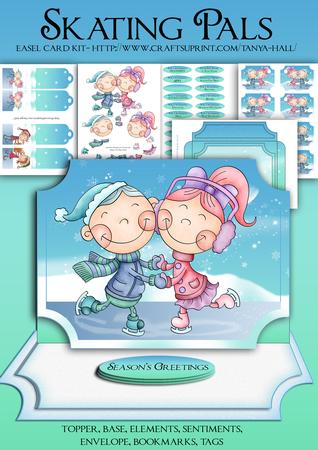 Cute Skating Pals Christmas Easel Kit