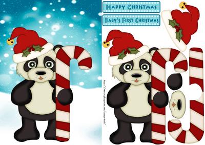 Christmas Panda Step by Step Card Front