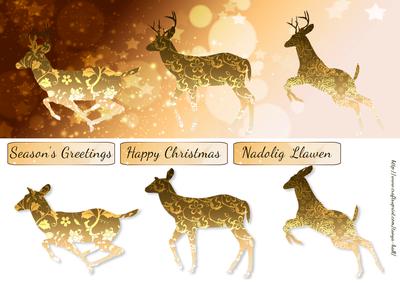 Stylish Reindeer Large Dl Christmas Card