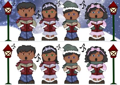 Carol Singers in the Snow Large Dl Card