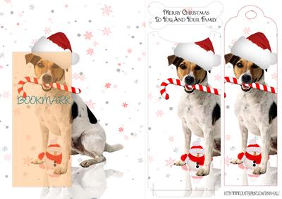 Jack Russell Bookmark Christmas Card
