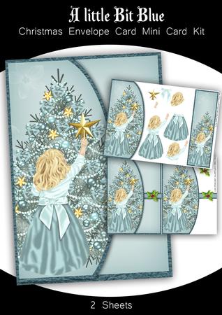 A Little Bit Blue Christmas Envelope Card Mini Kit