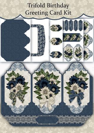 Floral and Lace Birthday Tri Panel Screen Kit