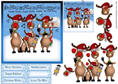 Jingle Bell Reindeer Christmas Topper