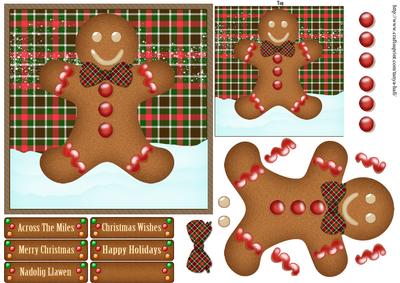 Gingerbread Man Tartan / Plaid Topper