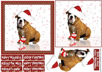 Cute Bulldog Christmas Quick Card