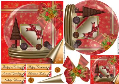 Snow Globe Chocolates, Christmas Quick Card