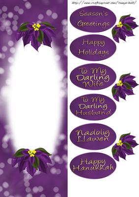 Insert for the Purple Poinsettia Dl Holiday Card