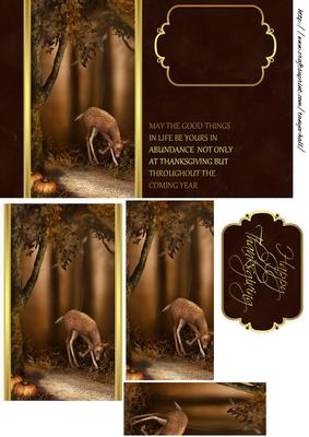 Stylish Thanksgiving Deer Greeting Quick Card