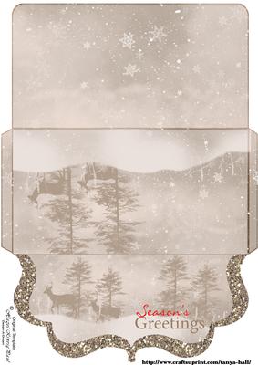 Reindeer Scenery Gift / Voucher / Money Wallet