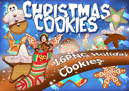 16 Assorted Christmas Poser Gingerbread Cookies