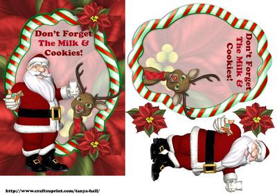 Santa Milk and Cookies Christmas Quick Card