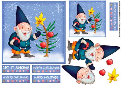 Fun Retro Christmas Gnome Quick Card