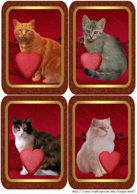 4 Purrfect Love Valentine's Day Toppers