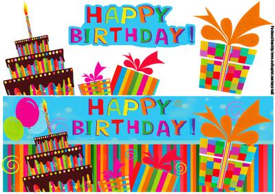 Birthday Cake and Gift Large Dl Step by Step