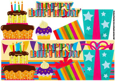 Birthday Cake and Gift Large Dl Step by Step