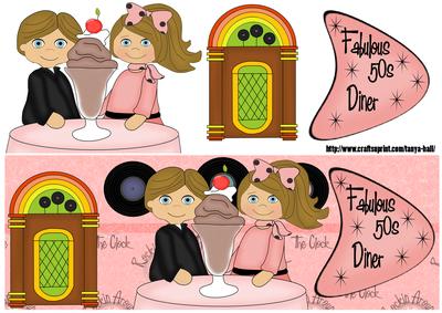 Rock Around the Clock Birthday Card 50's Style