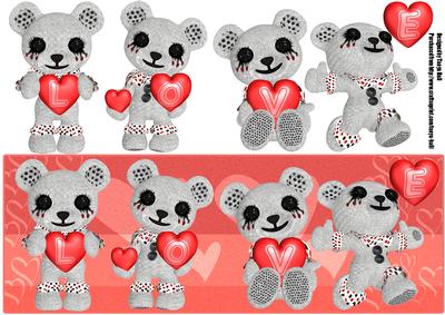 Love and Romance Harlequin Teddy Bears