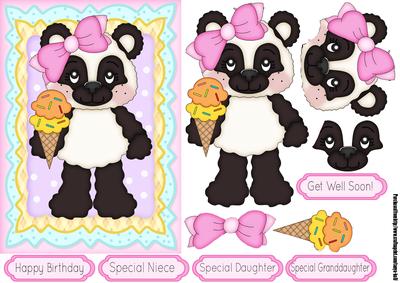 Little Ice Cream Bear Quick Birthday Card