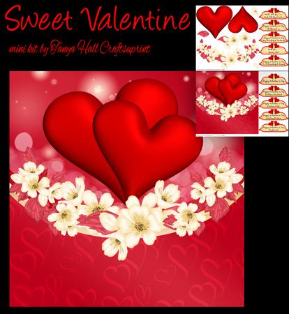 Sweet Valentine Hearts and Flowers Mini Kit