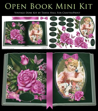 Vintage Dove and Little Girl, Open Book Birthday / Mother's