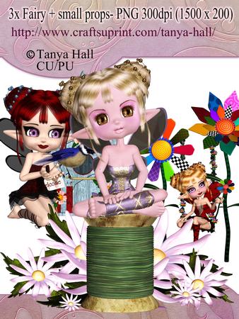 3 Poser Fairies - Small Props