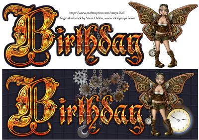 Steampunk Fairy Long Dl Birthday Card
