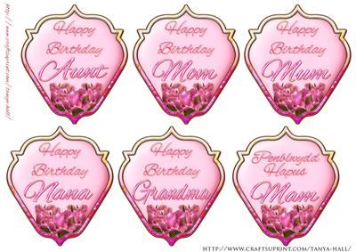 Floral Birthday Cameo's to Match Large Dl Card