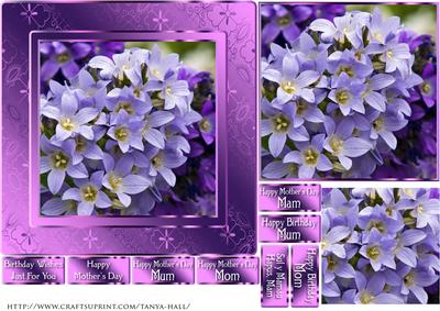 Purple Floral Birthday / Mother's Day Quick Card