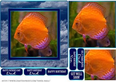 Discus Fish Birthday / Father's Day Quick Card