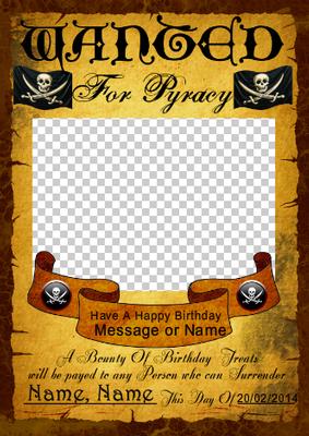 Fun Male Wanted Poster Birthday Card, Photo