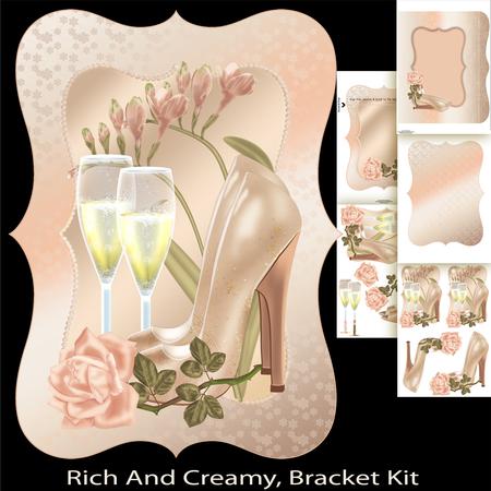 Rich and Creamy Floral Shoe Champagne, Bracket Kit