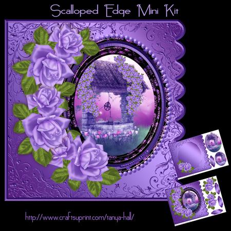Purple Cameo Scalloped Edge Mini Kit
