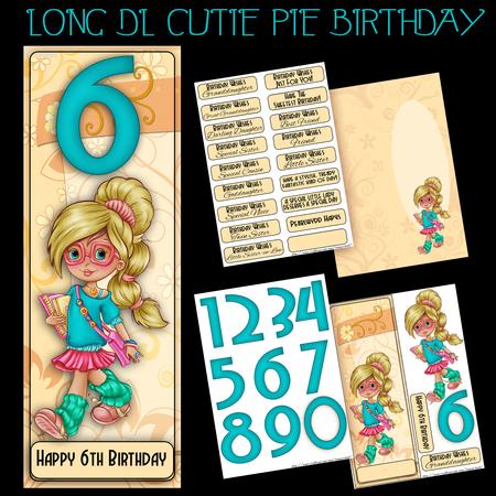 Cutie Pie Birthday Greeting Card Long Dl Kit
