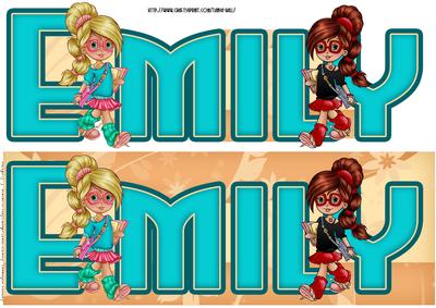 Emily Birthday Long Dl Card with Cute Girls
