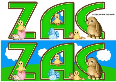 Zac Easter Large Dl Quick Card with Bunnies and Chicks