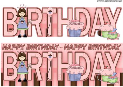 Princess Cupcake Birthday Large Dl Quick Card