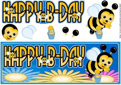 Bee Birthday Large Dl Fun Quick Card
