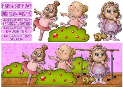 Ballerina Fun Long Dl Birthday Card