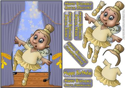 Lemon Ballet Dancer Step by Step Children's Card