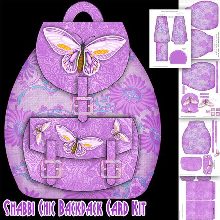 Shabby Chic Ladies or Young Adult Butterfly Backpack Kit