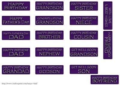 Sentiment Sheet for the Purple Cougar Motorbike Card