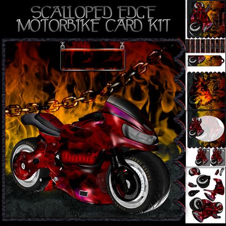 Flame Motorbike Greeting Card Kit