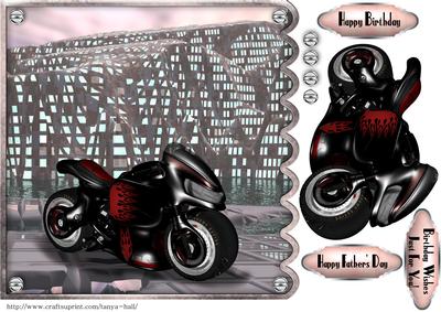 Flame Motorbike, Motorcycle Birthday Card
