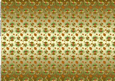 Christmas Backing Paper with Acorns Holly and Fur Cones