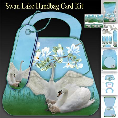 Swan Lake Handbag Card Kit with Tags and Bookmark