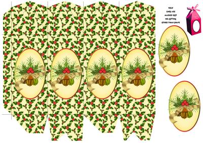 Holly Berries Christmas Pyramid Box