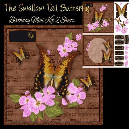 Swallow Tail Butterfly Birthday Card Mini Kit