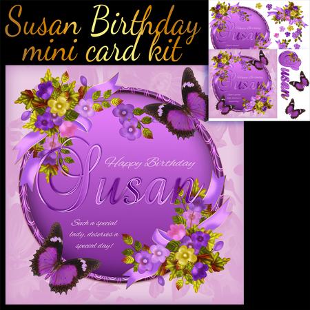 Susan Birthday Floral and Butterfly Cameo Mini Kit